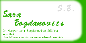 sara bogdanovits business card